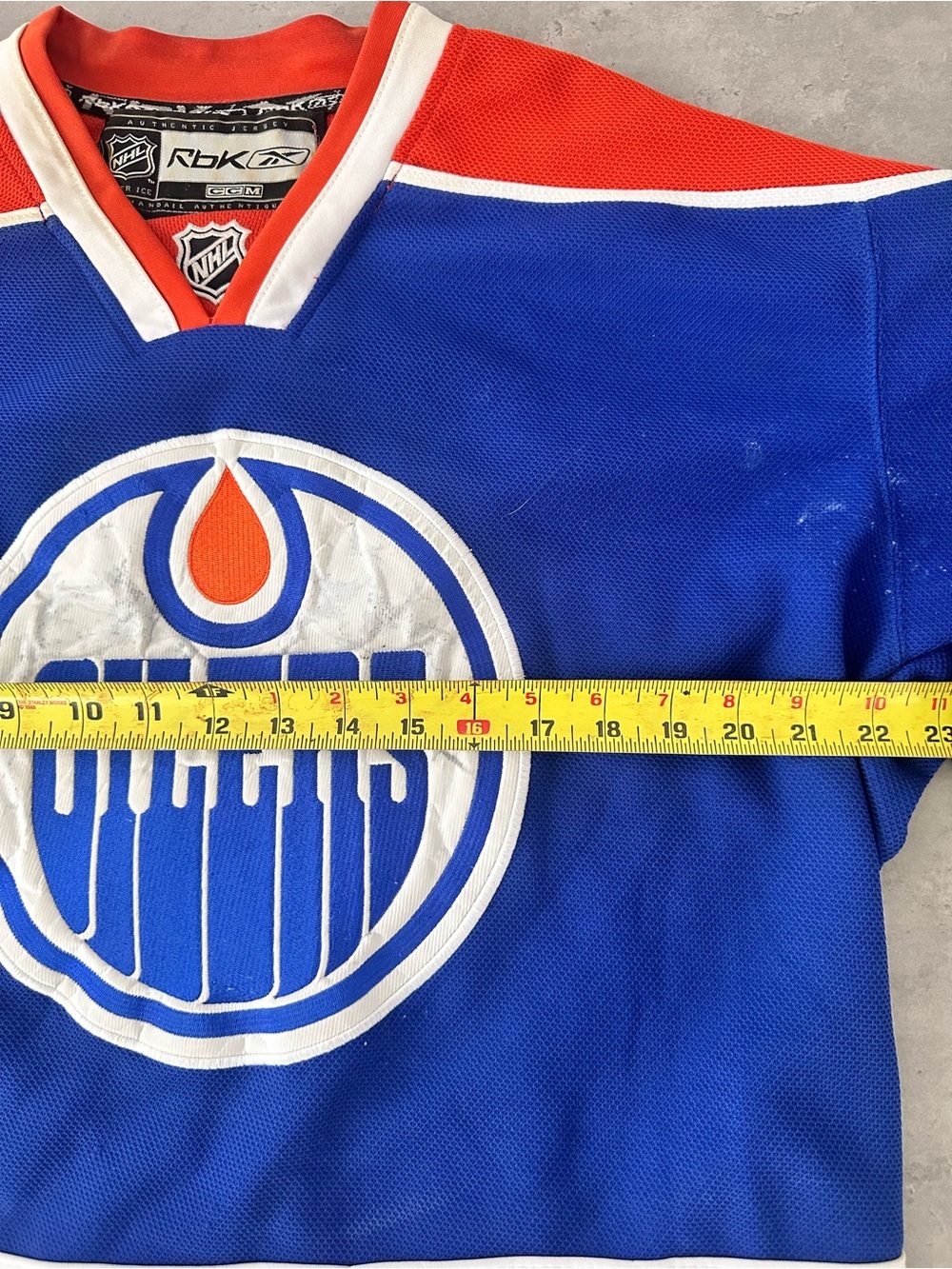 Edmonton Oilers Reebok Blue and Orange Eberle #14 Hockey Jersey - Picture 13 of 14